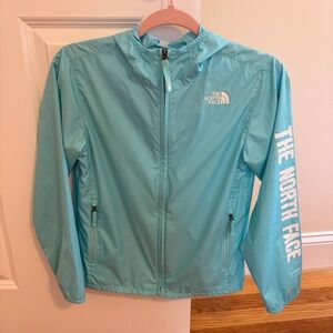 The North Face Teal Rain Shell Hooded Jacket Size M 10/12